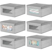 mDesign Aufbewahrungssystem Aufbewahrungsbox stapelbare Stoffbox mDesign Deckel + Sichtfenster 6