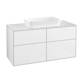 Villeroy und Boch Finion Waschtischunterschrank G67100GF 120x60,3x50,1cm, Glass White Matt, Glossy white lacquer