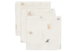 Jollein Spucktuch Hydrophill 31x31cm Jungle Jambo, 3-Pack