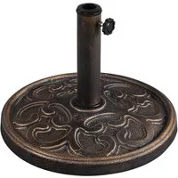 Yaheetech Schirmständer Runder Sonnenschirmständer aus Kunstharz, ø44,5 cm Outdoor-Schirmständer für Schirmstangen bis 38/48 mm
