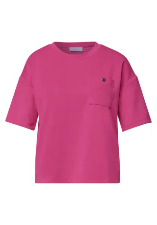 Street One - T-Shirt mit Brusttasche pink - Gr. - 36