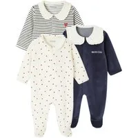 vertbaudet Schlafoverall Baby Samt-Strampler, Herzen