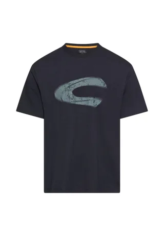 camel active - T-Shirt mit Logoprint aus organic Cotton dark navy - Gr. - 3XL