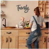 Namofactur 3D-Wandtattoo Wanddeko Schriftzug "Family" Wandbild (1 St), moderne Wandgestaltung aus Holz, für Foto Wand Collage