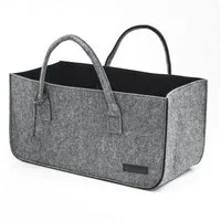 DuneDesign Einkaufskorb 30l Tragetasche Filz - Schwerlast Einkaufstasche - Shopper bis 25kg, Faltbar - Kaminholztasche - Wäschekorb - Spielzeugkorb