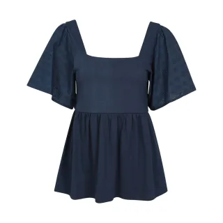 Mountain Warehouse - "Verona" Oberteil für Damen Broderie-Ärmel (Marineblau)