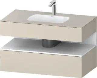 Duravit Qatego Einbauwaschtisch mit Konsolenwaschtischunterbau Taupe Supermatt 1000x550x600 mm - QA4 QA4786018830010