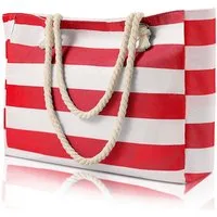 MOPUEA Strandtasche Strandtasche Große wasserdichte Damen Duschtasche mit Reißverschluss (Große Strandtasche Damen wasserdicht mit Reißverschluss Baumwolle, Große Strandtasche mit Reißverschluss und Innentasche), Wasserdicht robust leicht große Kapaz