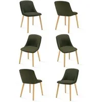 SHINEDEER Esszimmerstuhl (Set, 6 St), mit Rückenlehne Massivholzbeinen