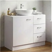 freiraum Waschbeckenunterschrank WL1.345 in Weiß, Holzwerkstoff - 63x54x30cm (BxHxT)