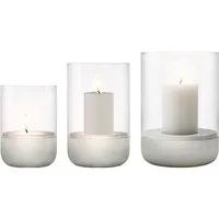 blomus Windlicht -CALMA- Glas Kerzenhalter, Teelichthalter, Stimmungslicht modern (SET, 3 St., SIZE S,M,L), aus Glas mit Betonsockel