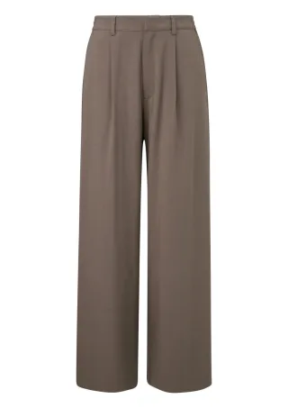 Q/S designed by - Marlenehose mit weitem Bein und hohem Bund braun - Gr. - 32
