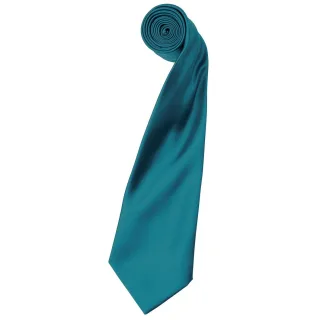 Premier Mens Plain Satin Krawatte (schmale Klinge) (2er-Pack) (Teal)