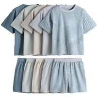The Set Pyjama The Set Schlafanzug mit T-Shirt + Shorts, 5er-Pack (10 tlg)