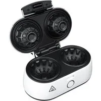 Adler Waffeleisen AD 3062, 1400,00 W, für 2 Waffeln, antihaftbeschichtete Schälchen, Weiß