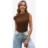 Imily Bela T-Shirt Damen Bluse mit Bootsausschnitt und freien Schultern (Packung, 1-tlg., 1per-Pack) figurumspielend