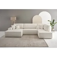 OTTO home Wohnlandschaft FINNLEY U-Form XXL 329 cm - OTTO. Verlässliche Qualität., Schlafsofa, Bettkasten, in Bouclé, Struktur fein und Mega Cord
