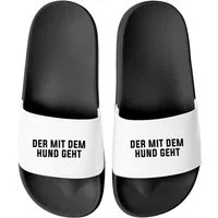 MoonWorks Badeschlappen Herren mit Spruch Der mit dem Hund geht Unisex Badesandale