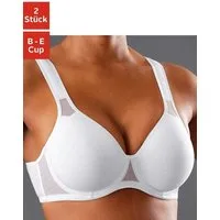 petite fleur by Lascana T-Shirt-BH (Packung, 2 Stück) mit Bügel & Netzeinsätzen, aus Baumwolle – auch ideal für große Größen