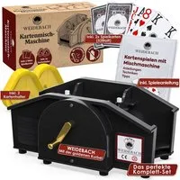 WEIDEBACH Spiel Kartenmischmaschine mit goldener Kurbel inkl. 2x Kartenspiel