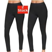 DDOnlineShop Leggings Damen Lange Unterhosen aus Baumwolle Schwarz A2135 (Spar-Set, 2-tlg., 2er-Pack) Premium Qualität