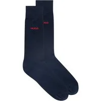 HUGO Businesssocken 2P RS UNI CC (Packung, 2-Paar, 2er Pack) mit kontrastfarbenem HUGO Logo-Schriftzug