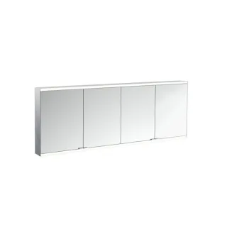 Emco prime Aufputz-Lichtspiegelschrank 949706264 1800x700mm, 4-türig, aluminium/spiegel