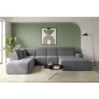 99rooms Wohnlandschaft Elvaro, Sofa, U-Form, Bezug aus Velours PALLADIUM, mit elektrischer Sitztiefenverstellung