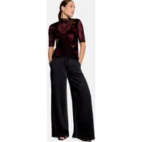 Zero Stoffhose Damen mit weitem Bein Schnallen
