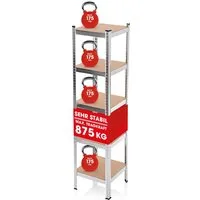 EASYmaxx Schwerlastregal 180x40x40 cm, 875 kg Traglast, 175 kg pro Ebene, 1-tlg., Kellerregal Lagerregal, 5 verstellbare Ablagen