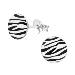 Zebra Ohrringe aus 925 Silber