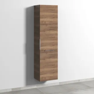 Sanipa 3way Stauraumschrank mit 1 Tür und 1 Wäschekorbklappe, Eiche-Tabak UM18550