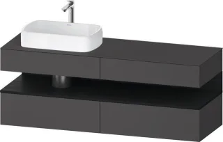 Duravit Qatego Konsolenwaschtischunterbau wandhängend Graphit Matt 1600x550x600 mm - QA4777016490000 QA4777016490000