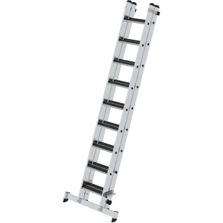 Munk Stufen-Schiebeleiter 2-teilig mit nivello-Traverse und clip-step R13 - 040673
