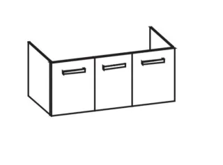 Artiqua 411 Waschtischunterschrank für P3 Comforts 233212, 233312, 233412 Quarzgrau Matt Select, 411 411-WU3T-D61-7163-173