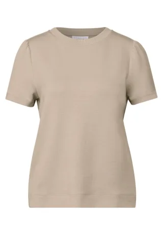 Street One Studio - T-Shirt mit Puffärmeln beige - Gr. - 40