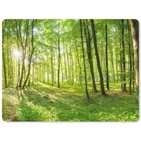 MuchoWow Mauspad Natur - Bäume - Wald - Grün - Sonnenlicht (1-St), Gaming, Mousepad Klein, Büro Zubehör, Mausunterlage, 23x19 cm