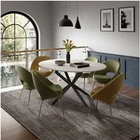Vicco Esstisch Loyd, Weiß/Schwarz, 120 x 76.5 cm ausziehbar (1-St)