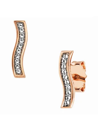 cai Ohrringe 925 Sterling Silber rotvergoldet Topas weiß
