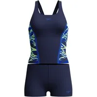 Speedo Tankini HYPERBOOM SPLICE TANKINI SET BLK/GRN mit Vier-Wege-Stretch, chlorbeständig
