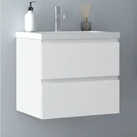 Aica Sanitär Waschtisch Badmöbel Waschtisch Badschrank mit Waschbecken Weiß