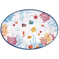 EasyLife Servierplatte Bora Bora, Melamin, Spülmaschinengeeignet, Mehrfarbig, Unterwasser, H: cm