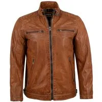 Maddox Lederjacke Nathan MADDOX - Herren Lederjacke Lammnappa cognac antik