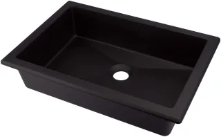Neuesbad Hängend/Einbau Waschbecken Granit, Schwarz, 500x350MM NB1DECQRNU5U1