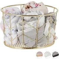 relaxdays Drahtkorb Metall Drahtkorb rund, gold