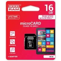 Goodram Speicherkarten MicroCARD Class 4 Class 10 UHS-I 256GB mit Adapter Speicherkarte (16 GB)
