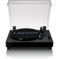 Lenco LS-60BK Plattenspieler (Riemenantrieb, Bluetooth, RCA-Ausgang, für flexiblen, kabellosen Genuss im Holzdesign)