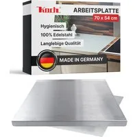 Koch Schneidebrett / Arbeitsplatte 70 x 54 cm mit Mehlfangkante Edelstahl