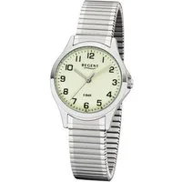 Regent Quarzuhr W0070 - 3085.78.97, Armbanduhr, Damenuhr, Flexband, Zugband, Edelstahlarmband