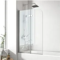 EMKE Badewannenaufsatz EMKE Duschwand für Badewanne,2-teilig Duschwand Faltbar 100–140 cm, Einscheibensicherheitsglas, Alu-Wandprofil Chrom, (Set), Duschwand Faltba,6mm Klarglas Einscheibensicherheitsglas,100x140cm